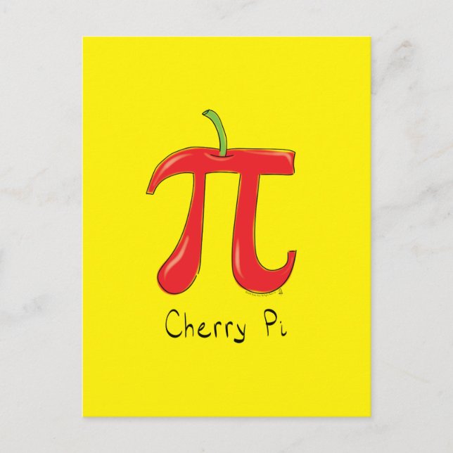 Funny Math Cherry Pi Symbol Postcard (Front)