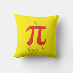 Funny Math Cherry Pi Symbol Throw Pillow