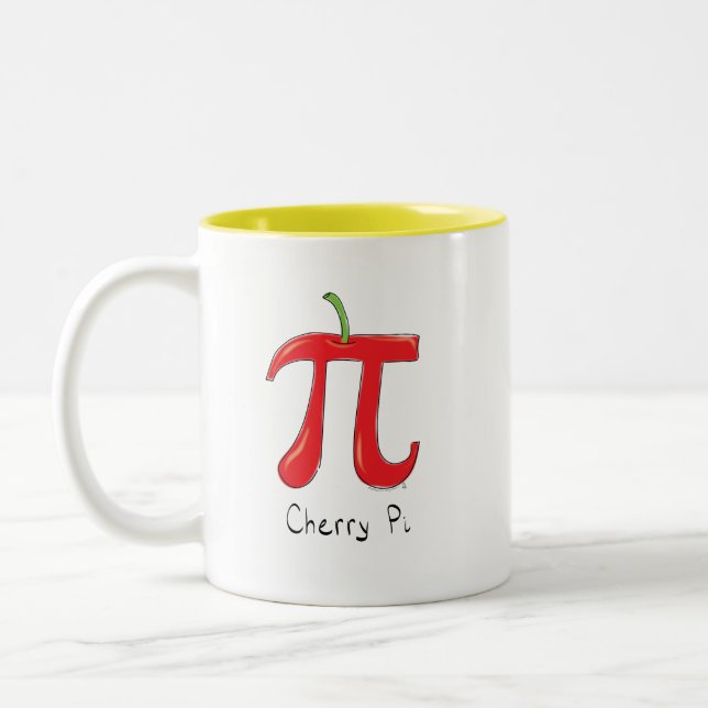 Funny Math Cherry Pi Symbol Two-Tone Coffee Mug (Left)