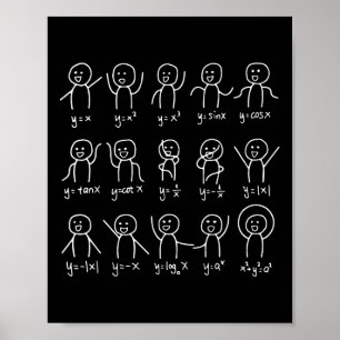 Funny Math Dances Happy Face Sketch Algebra Humour Poster