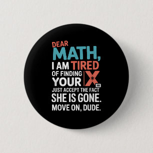 Funny Math Design For Boys Girls Math Teachers Men 2 Inch Round Button