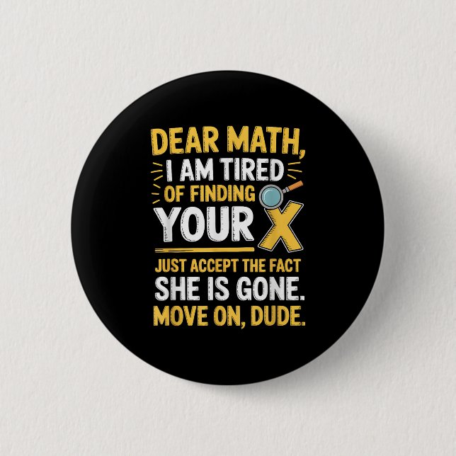 Funny Math Design For Boys Girls Math Teachers Men 2 Inch Round Button (Front)