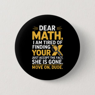 Funny Math Design For Boys Girls Math Teachers Men 2 Inch Round Button