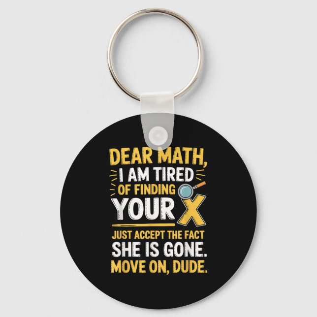 Funny Math Design For Boys Girls Math Teachers Men Keychain (Front)
