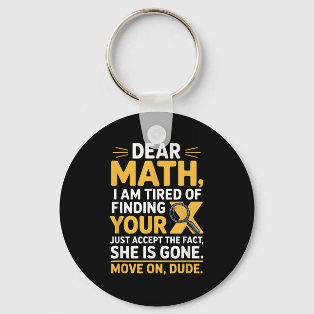 Funny Math Design For Boys Girls Math Teachers Men Keychain (Front)