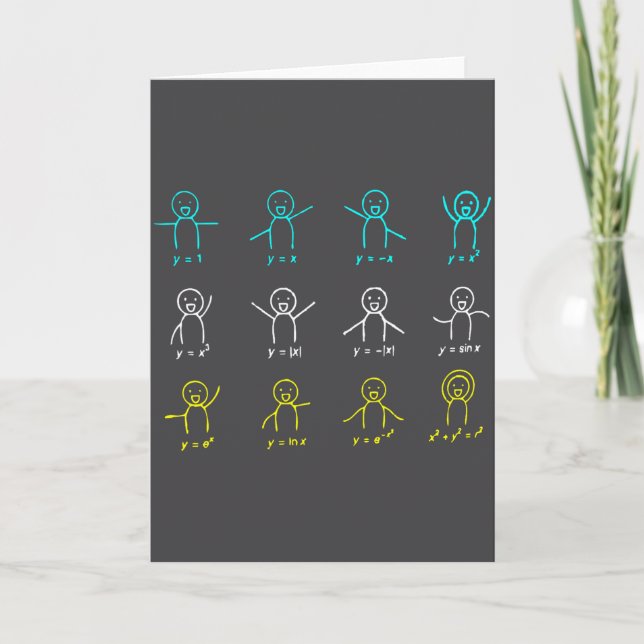 Funny Math Equation Figures Algebra Dance  Card (Front)