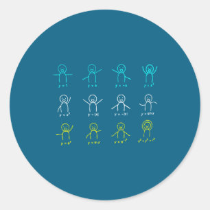Funny Math Equation Figures Algebra Dance Classic Round Sticker
