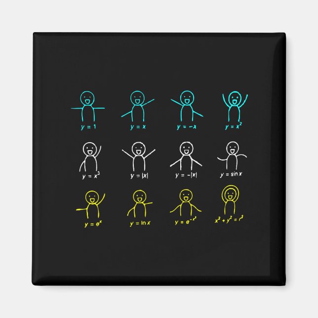 Funny Math Equation Figures Algebra Dance  Magnet (Front)