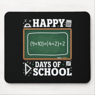 Funny Math Equation Happy 100 Days Of School Chalk Mouse Pad