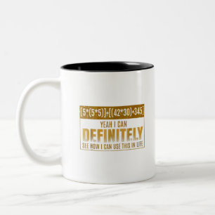 Funny Math Equation T-Shirt I Hate Math Puns Stude Two-Tone Coffee Mug