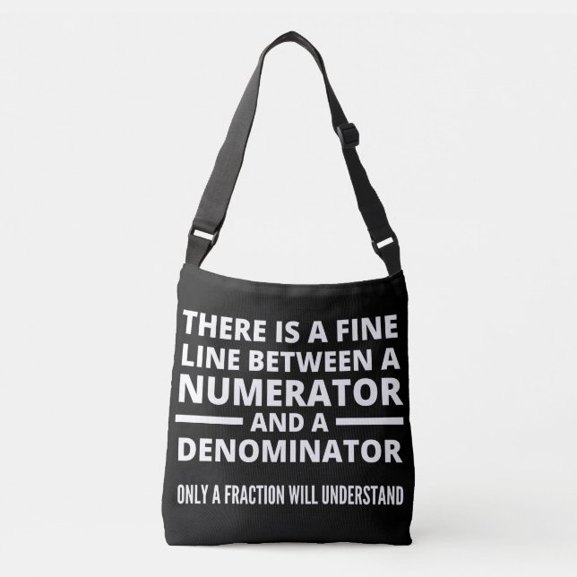 Funny Math  FINE LINE NUMERATOR DENOMINATOR Crossbody Bag (Front)