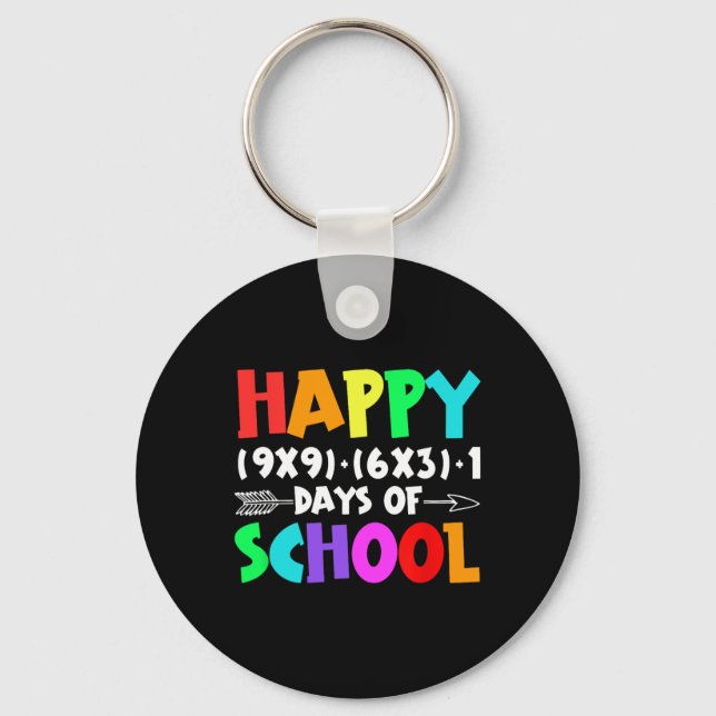 Funny Math Formula 100 Days Of School Boy Girl Tea Keychain (Front)