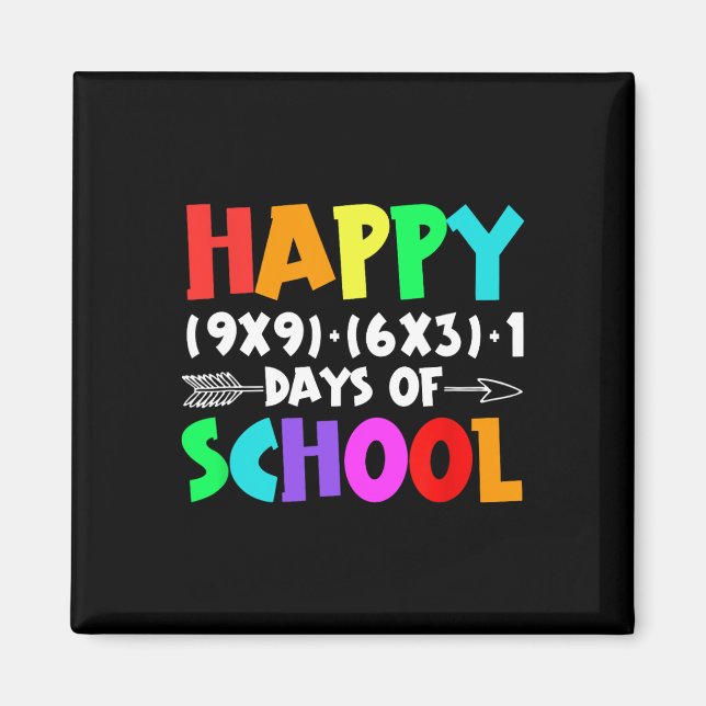 Funny Math Formula 100 Days Of School Boy Girl Tea Magnet (Front)