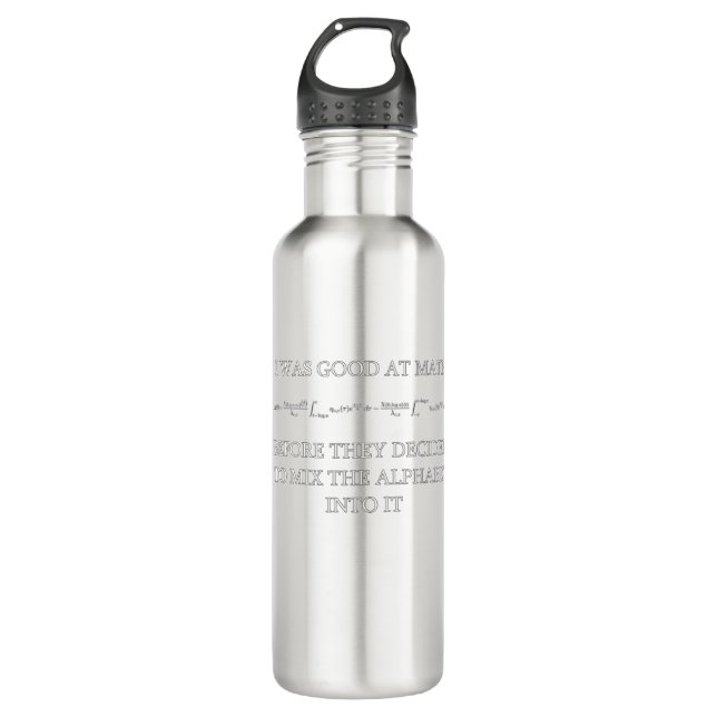 funny math formula joke 710 ml water bottle (Front)