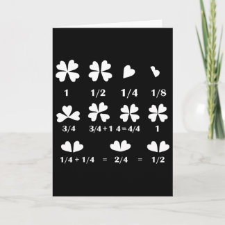 Funny Math Fraction Four Leaf Clover Teacher St Pa Card