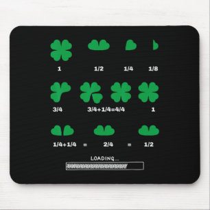Funny Math Fraction Four Leaf Clover Teacher St Pa Mouse Pad