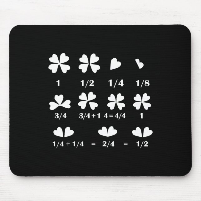 Funny Math Fraction Four Leaf Clover Teacher St Pa Mouse Pad (Front)