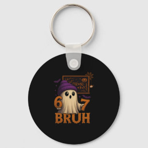 Funny Math Ghost 67 Bruh Halloween Meme Teacher Eq Keychain