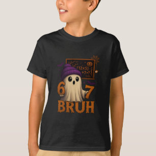 Funny Math Ghost 67 Bruh Halloween Meme Teacher Eq T-Shirt