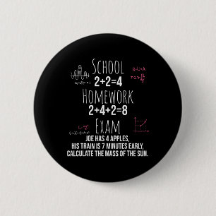 Funny Math Gift For Teen Girls Tween Women Teacher 2 Inch Round Button