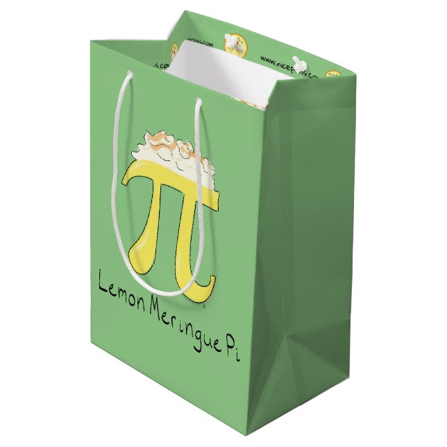 Funny Math Humour Lemon Pi Symbol Medium Gift Bag (Back Angled)
