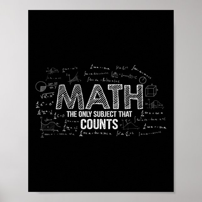 Funny Math Is The Only Subject That Counts Math Te Poster (Front)