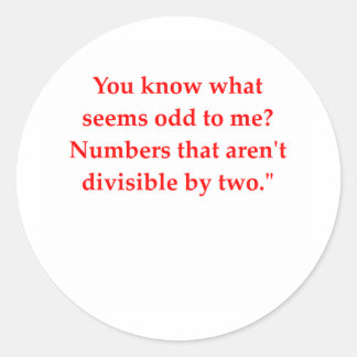 funny math joke classic round sticker
