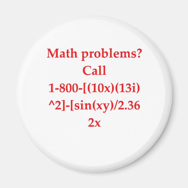 funny math joke magnet (Front)