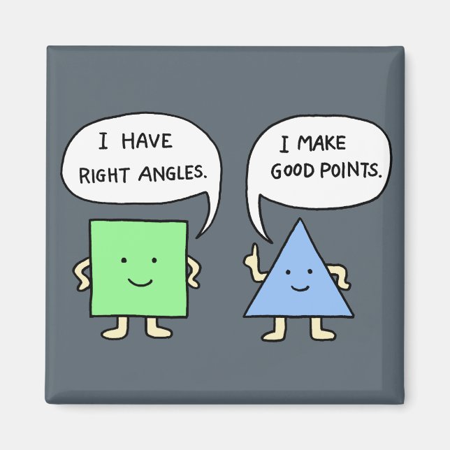 Funny Math Joke Magnet Cute Geometry Joke Magnet (Front)