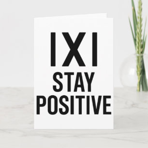 Funny Math Joke Positive Humor Saying Stay Positiv Card