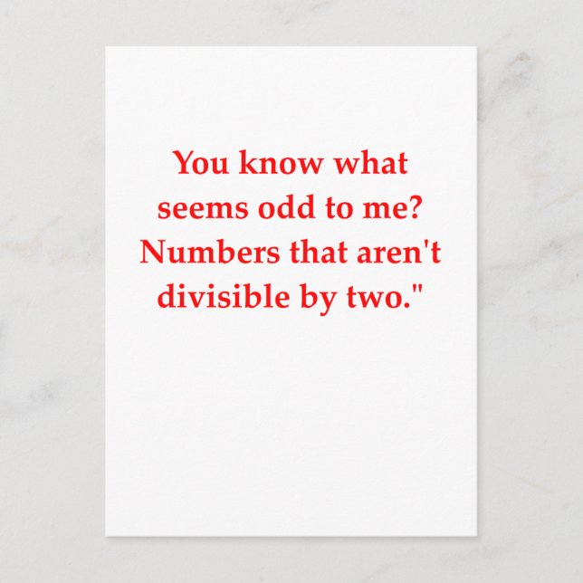funny math joke postcard (Front)