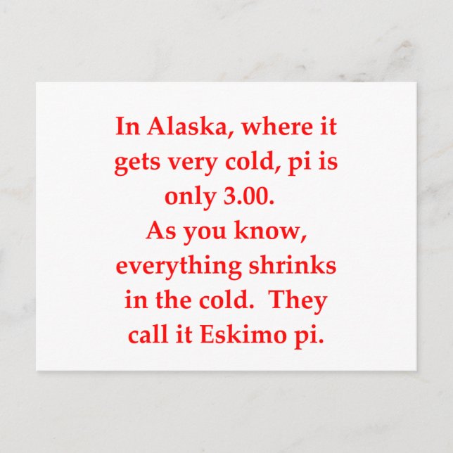funny math joke postcard (Front)
