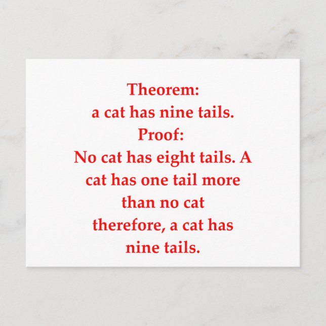 funny math joke postcard (Front)
