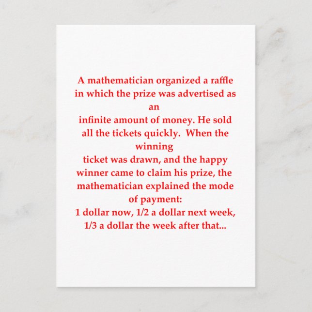 funny math joke postcard (Front)