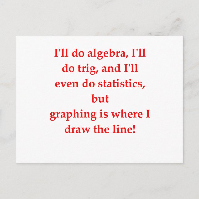 funny math joke postcard (Front)