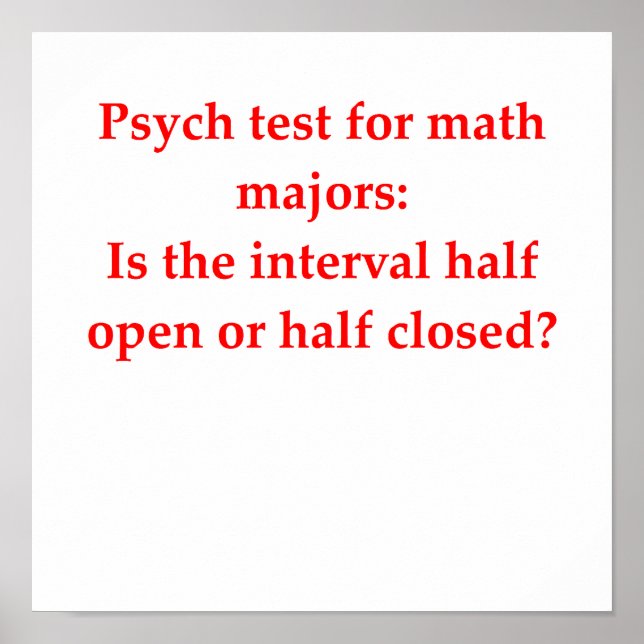 funny math joke poster (Front)