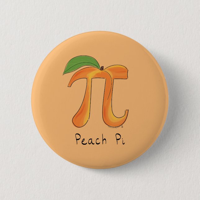 Funny Math Peach Pi Symbol 2 Inch Round Button (Front)