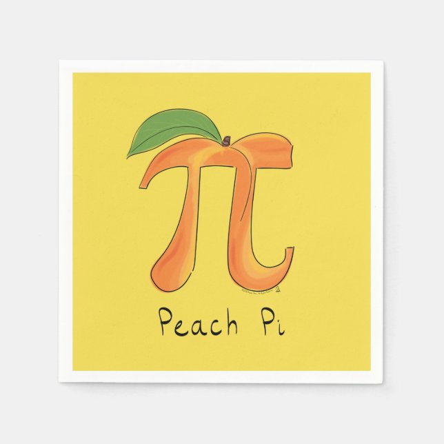 Funny Math Peach Pi Symbol Napkin (Front)