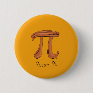 Funny Math Pecan Pi Thanksgiving Fall 2 Inch Round Button