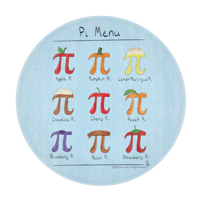Funny Math Pi Day Menu Cutting Board (Front)