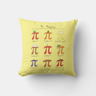 Funny Math Pi Day Menu Throw Pillow