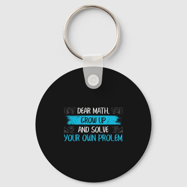 Funny Math Quote Back To School Girls Boys Teens  Keychain (Front)