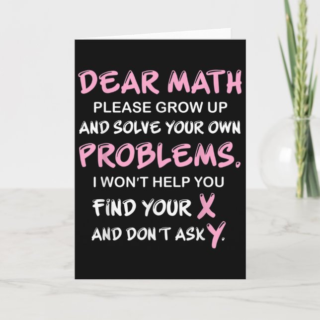 Funny Math Quote  Card (Front)