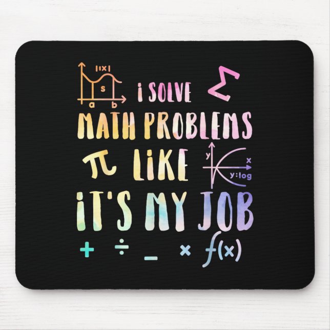 Funny Math Quote For Teacher Student Stem Geek Gif Mouse Pad (Front)