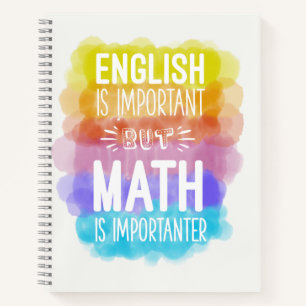 Funny Math Quote Watercolor Pattern Notebook