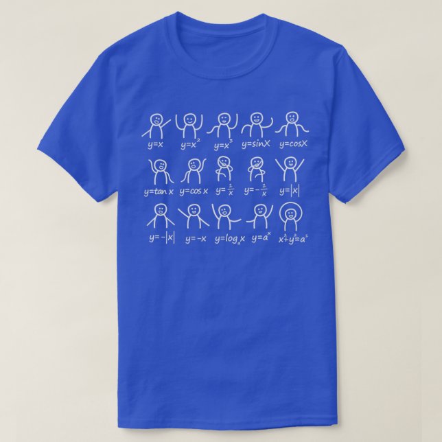 Funny Math Stick Figures humour design Math lover  T-Shirt (Design Front)