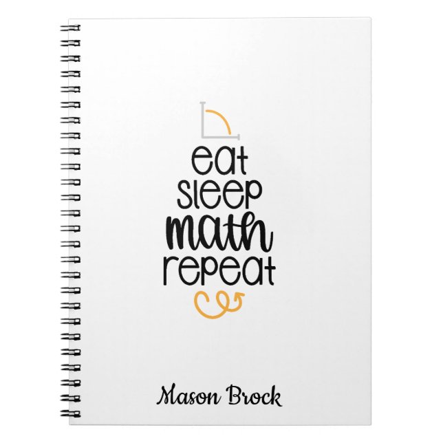 Funny math student school personalized gift notebook (Front)