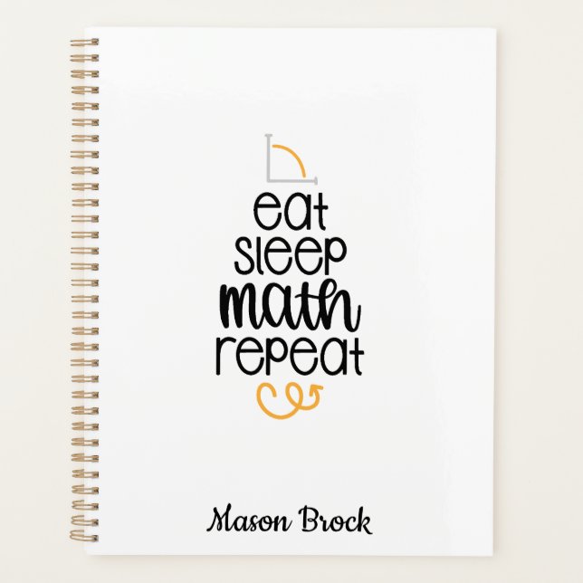 Funny math student school personalized gift planner (Front)