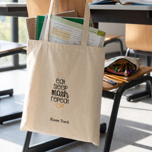 Funny math student school personalized gift tote bag