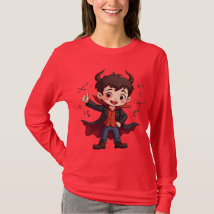 Funny Math Teacher Cartoon – Devilish Educator T-Shirt